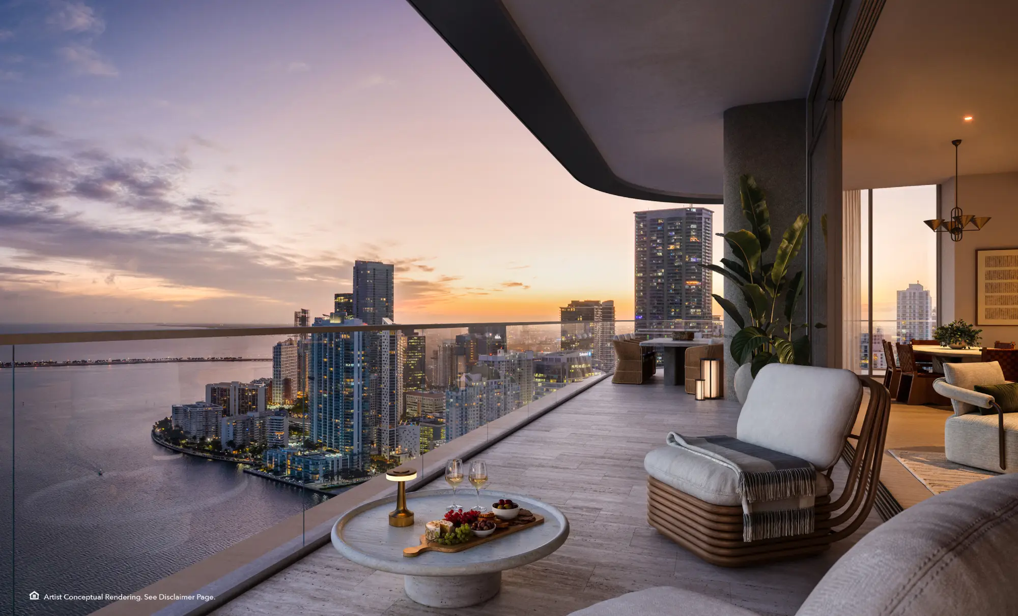 Terraza privada de una residencia de la Torre Norte